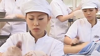 Japanese nurse slurping cum out be advantageous to frying pecker
